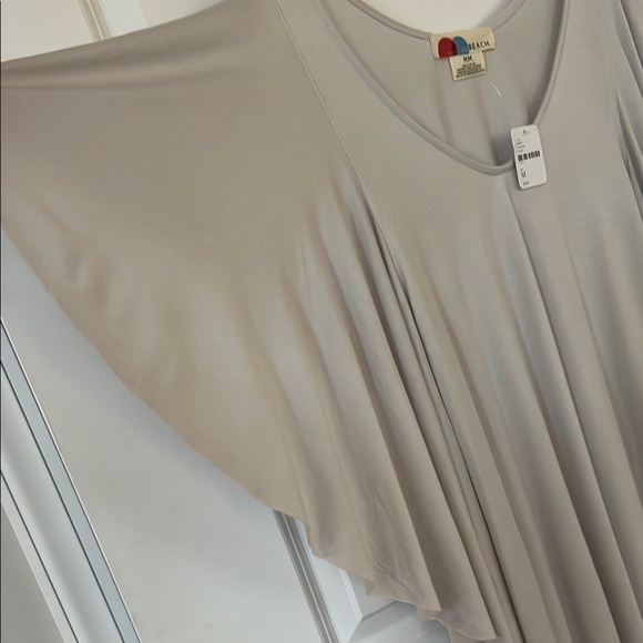 NWT- Free People Beach Gray Asymmetrical Flutter Sleeve Beach Tunic - Picture 4 of 5